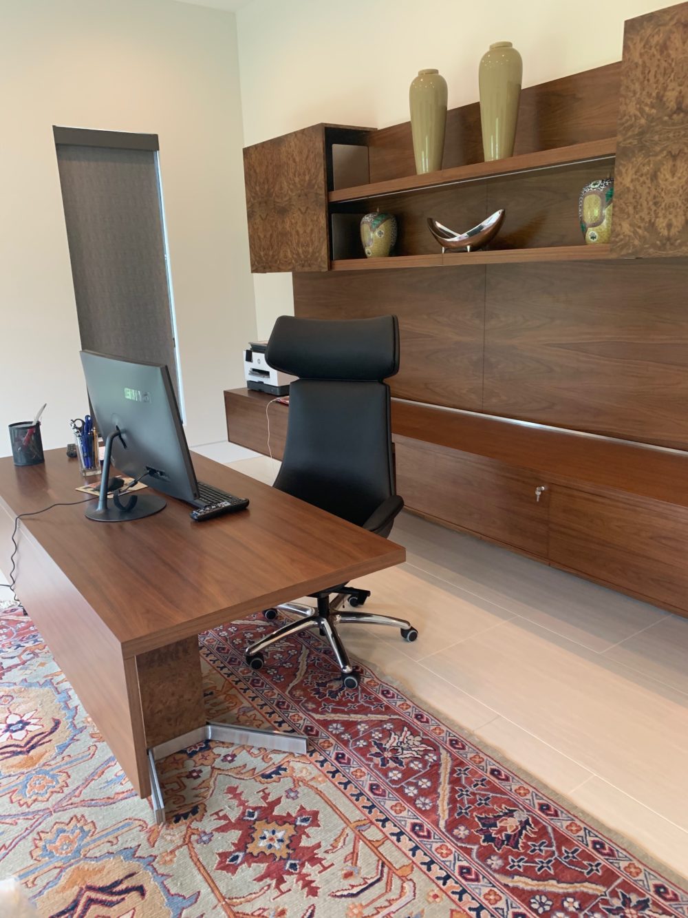 Executive Modern Wood Sit Stand Desk - Ambience Doré