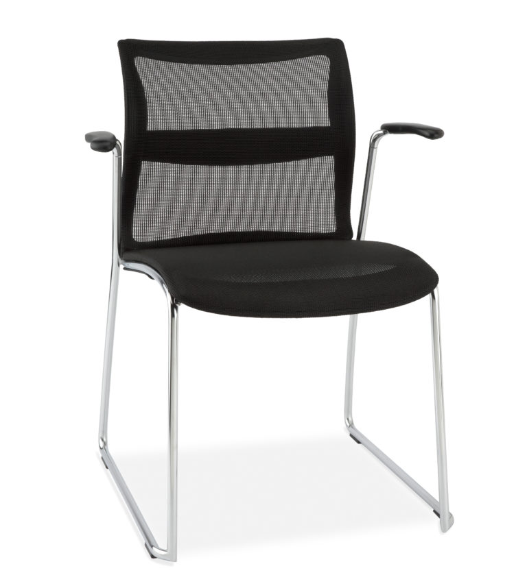 Chrome Mesh Visitor Chair - Ambience Doré