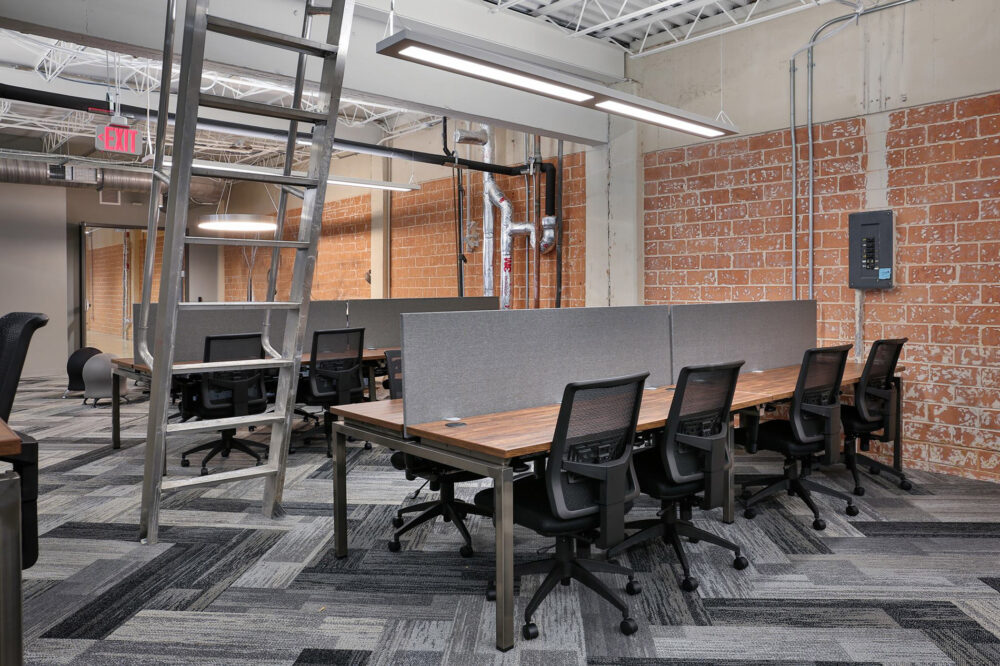 Modern Industrial Private Office Desk Ambience Dor   Awesome Steel Open Space Desks 1000x666 