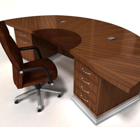 Executive Ebony Wood Modern Desk - Ambience Doré