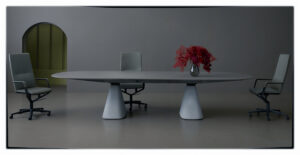 Stunning Modern Table is a grey modern design with soft lines bringing a new era of conference tables to offices and home offices